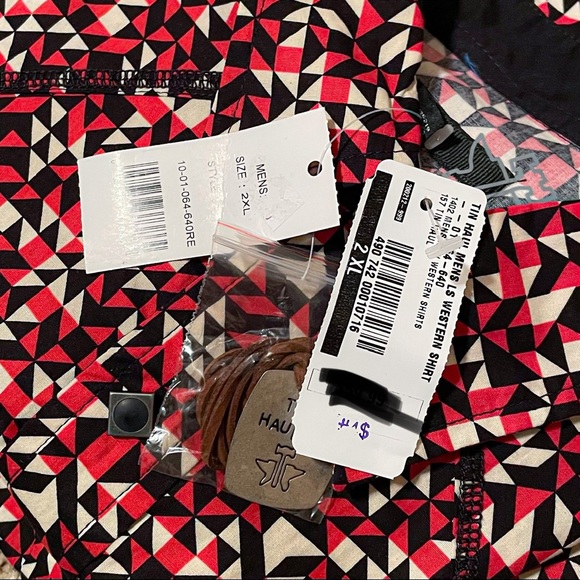 🖤Tin Haul Mens XXL Western Geometric Long Sleeve Snap Shirt - Picture 2 of 7